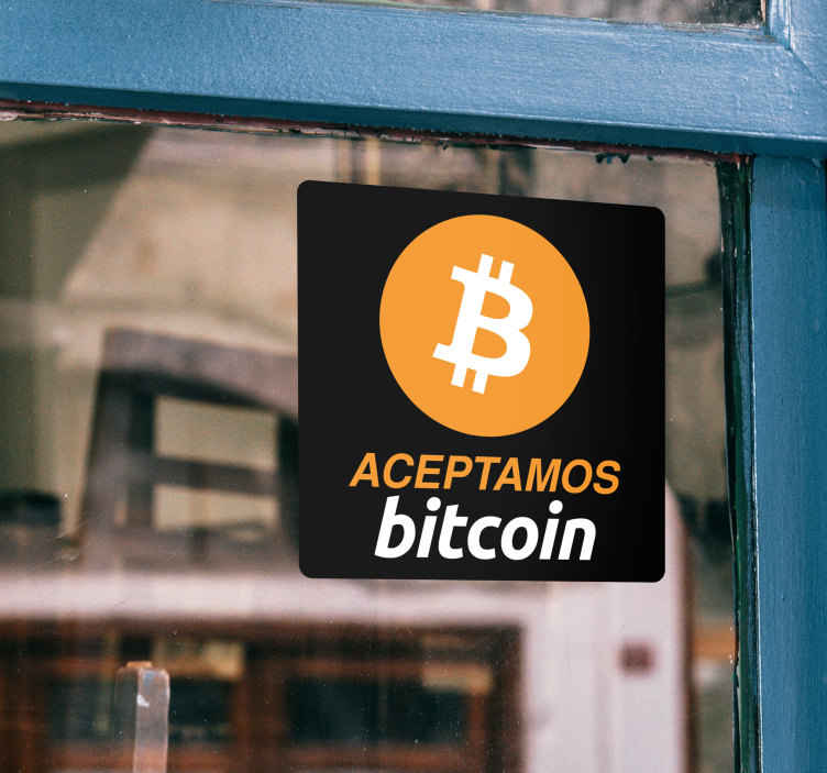Vinilo ventana bitcoins aceptados - escaparate