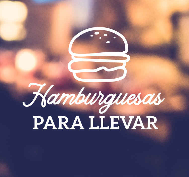 Vinilo ventana hamburguesa para llevar - adhesivo