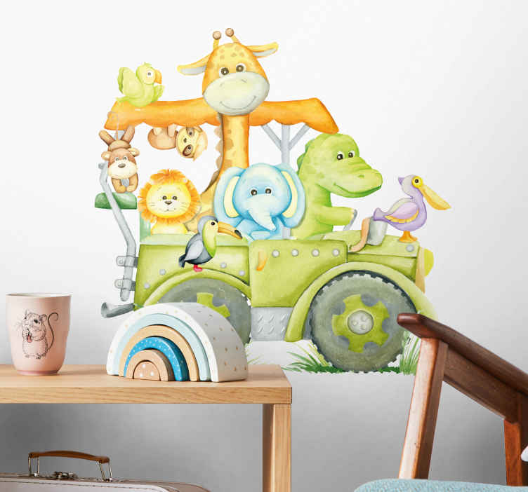 Vinilo decorativo de animal salvaje todoterreno infantil - casa
