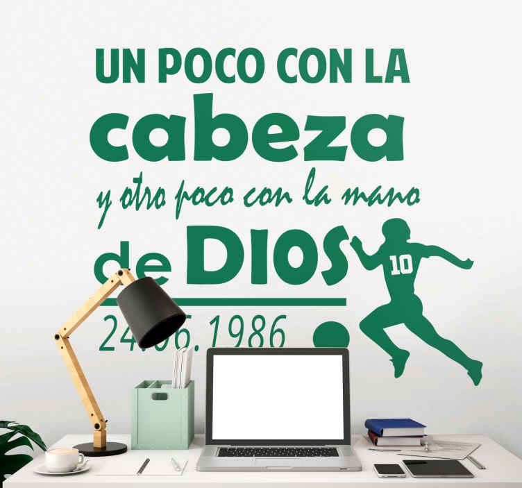 Vinilo de fútbol El Dios de Fútbol Ciatación - pegatina pared