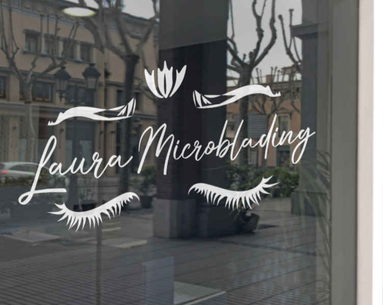 Pegatina moda Microblading Personalizado - escaparate