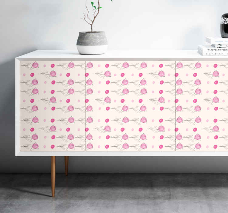 Vinilo para mueble Bugambilia Patrón - TenVinilo