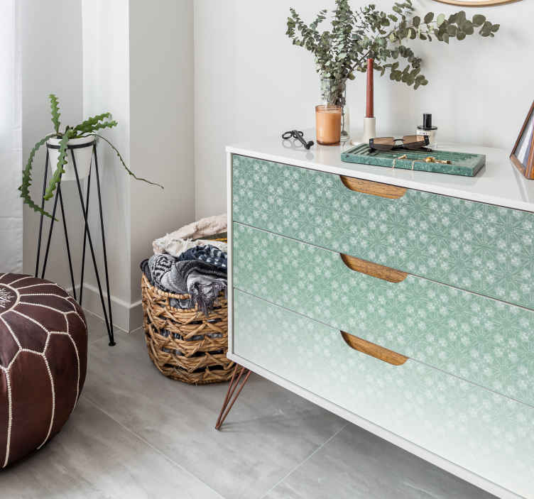 Floral fade pattern furniture sticker - TenStickers