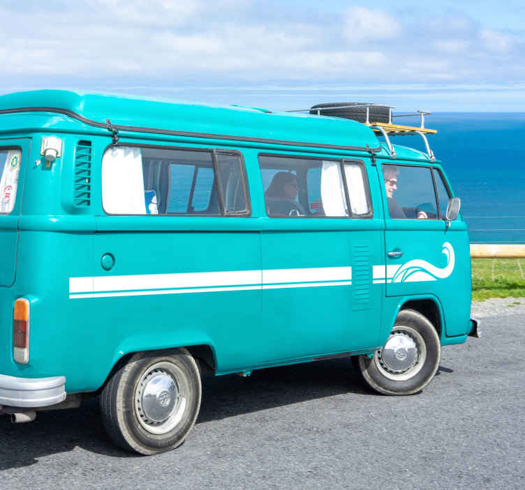Camper sticker retro horizontale golven - TenStickers