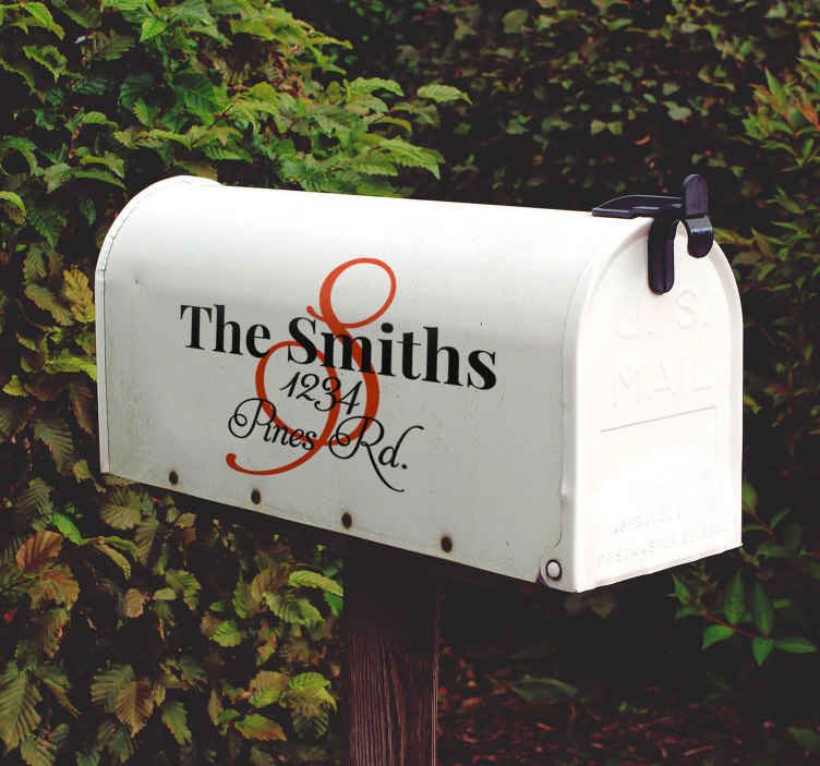 Personalized initial and name mailbox sticker TenStickers