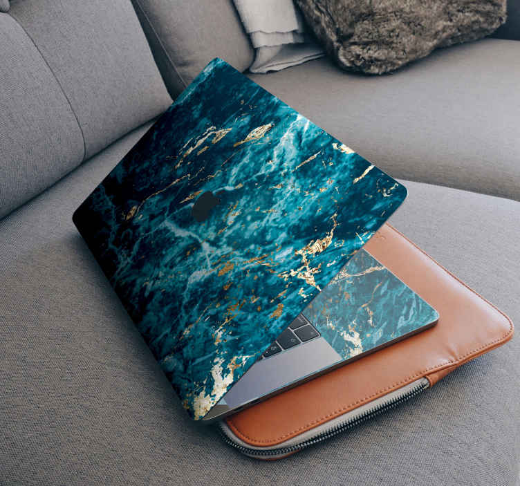 Vinilo para notebook marmol azul - TenVinilo