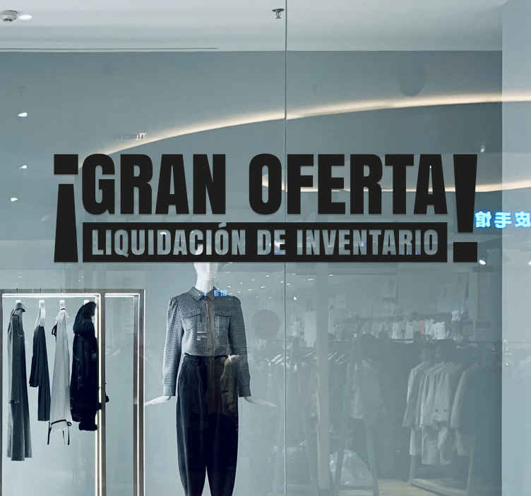Pegatina rebajas gran oferta liquidación - escaparate