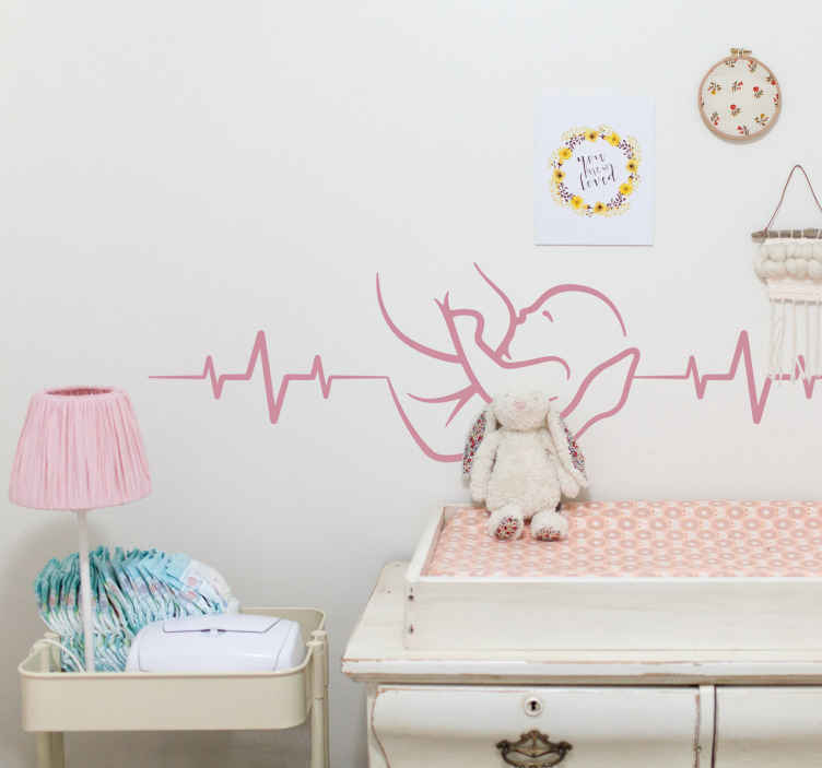 Vinilo electrocardiograma lactancia - como decorar una sala