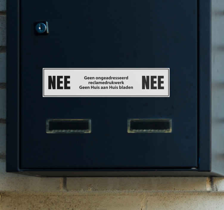 Zwart en wit sticker Nee nee - TenStickers