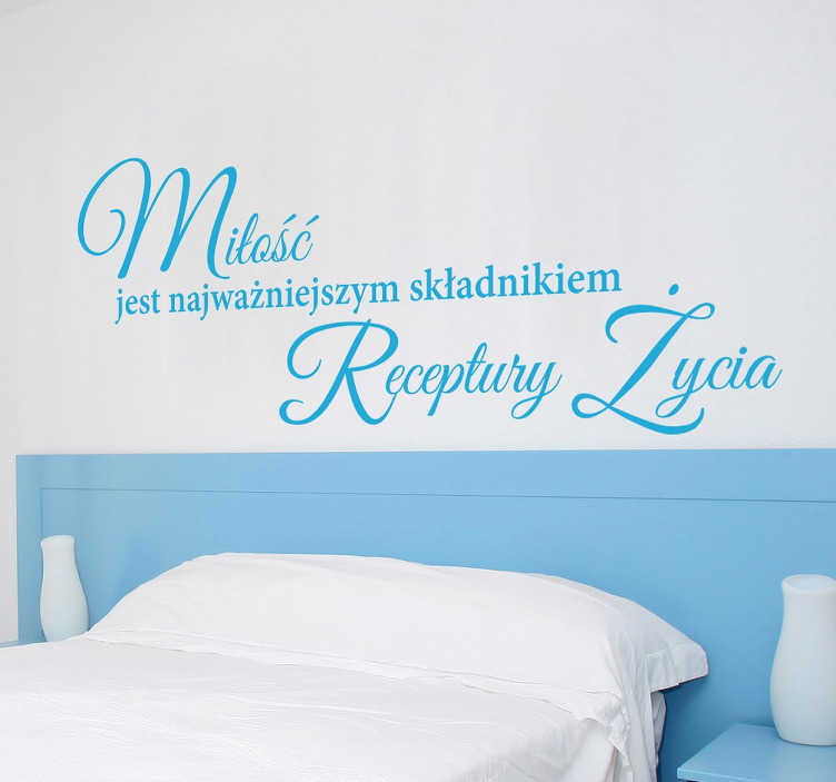 Naklejka z napisem receptura życia - TenStickers