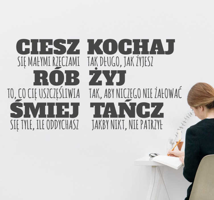 Naklejka na ścianę z motywacyjnym napisem - TenStickers