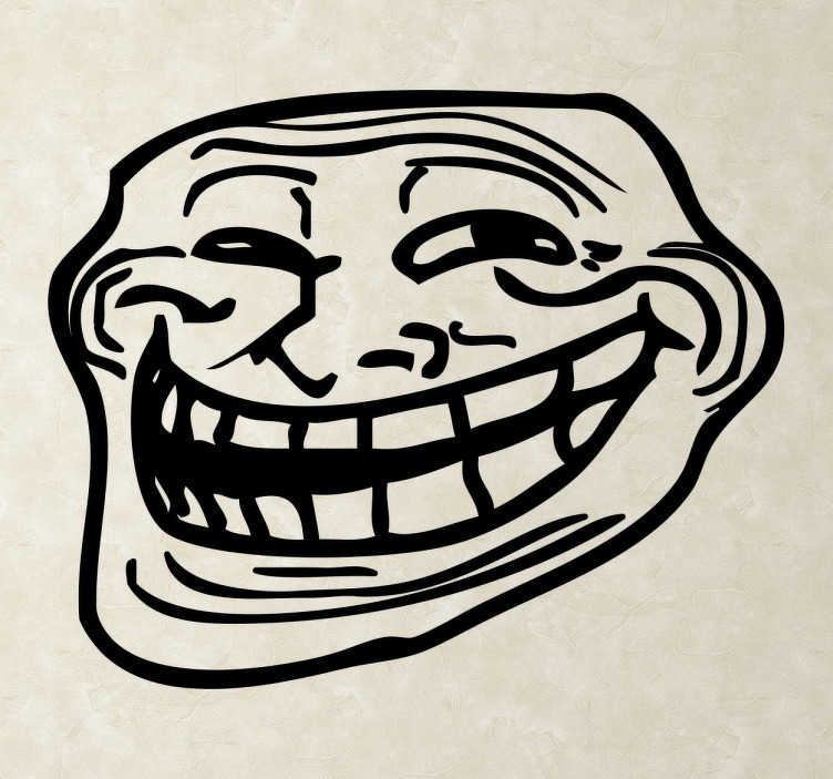 Meme illustration, Large Troll Face, people, troll face png