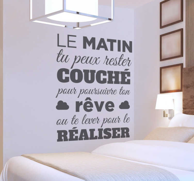 Sticker mural texte matin - TenStickers