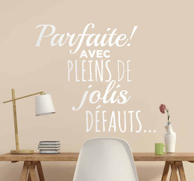 Sticker texte parfaite avec plein de jolis défauts