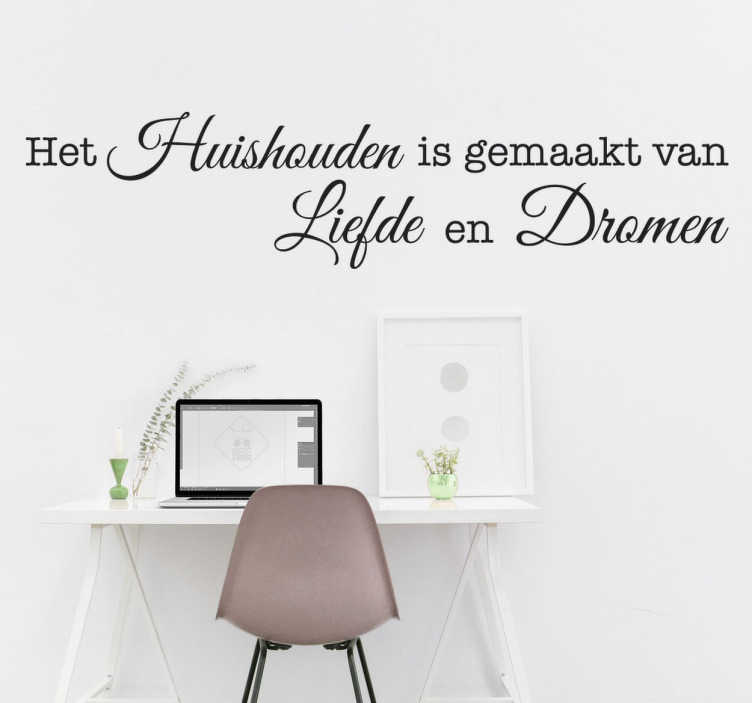 Muursticker Tekst Huishouden - TenStickers