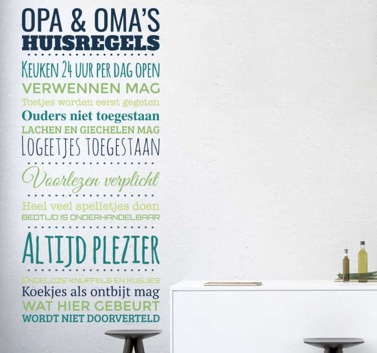Opa en Oma Kleinkinderen Muursticker - TenStickers