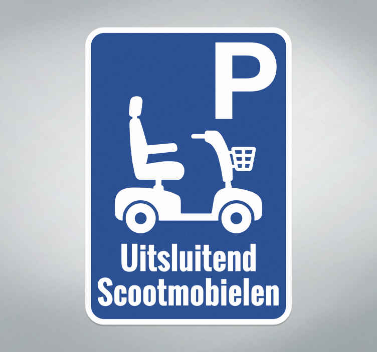 Scootmobiel uitsluitend parkeren - TenStickers