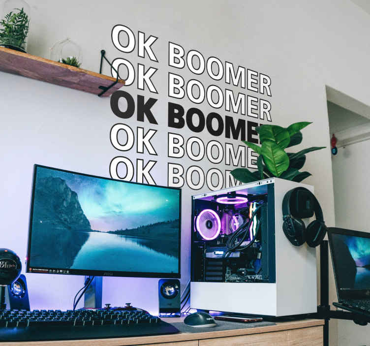 Muursticker met  OK boomer - TenStickers