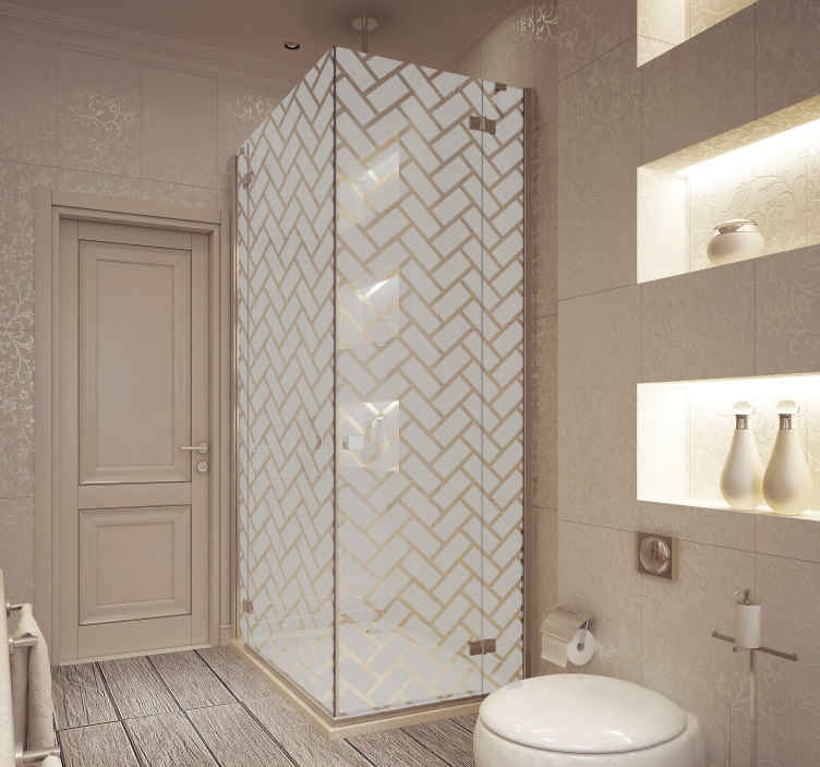 Vinilo decorativo formas Mampara de ducha de azulejos - TenVinilo