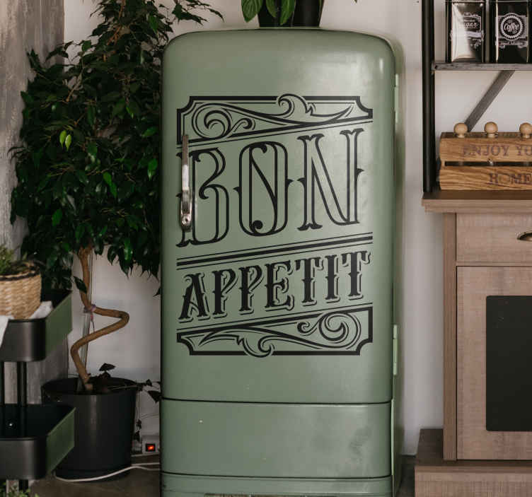Vinilo para nevera Bon Appetit - diseño de cocina