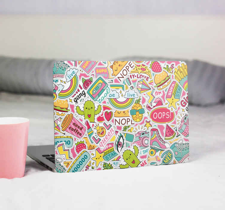 Naklejka na ścianę urban dziewczęca bombka na laptopa - TenStickers