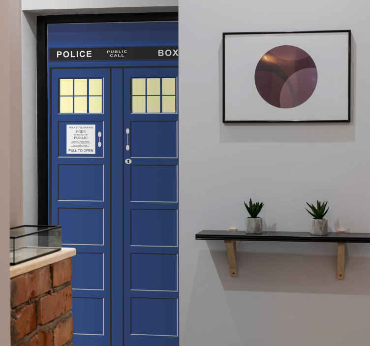 Tardis deursticker TV programma - TenStickers