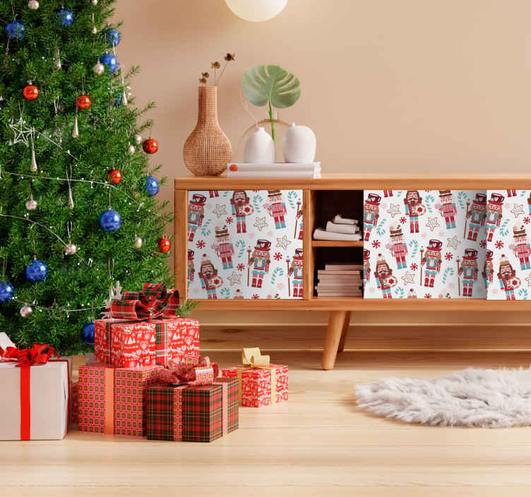 Nutcracker pattern christmas wall sticker - TenStickers