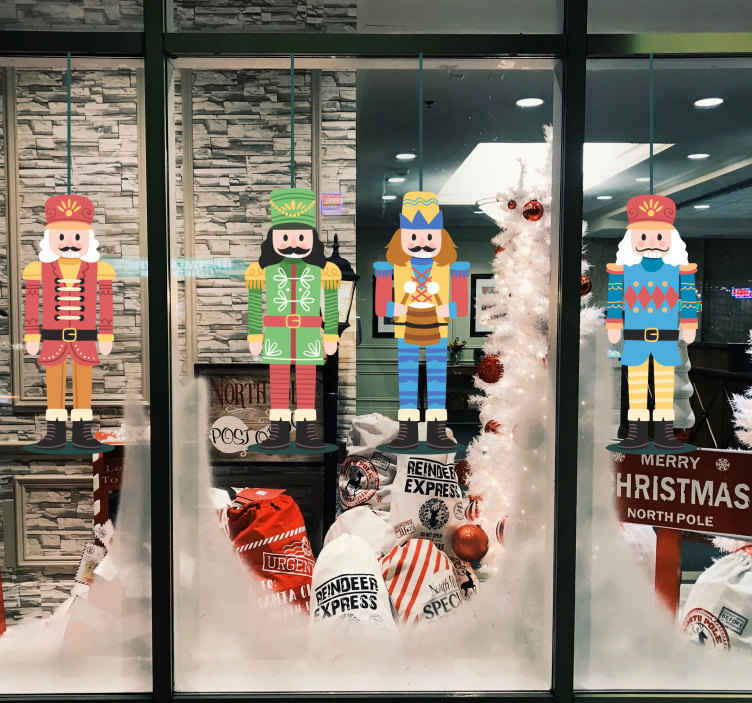 Nutcracker decoration Christmas shop window sticker - TenStickers