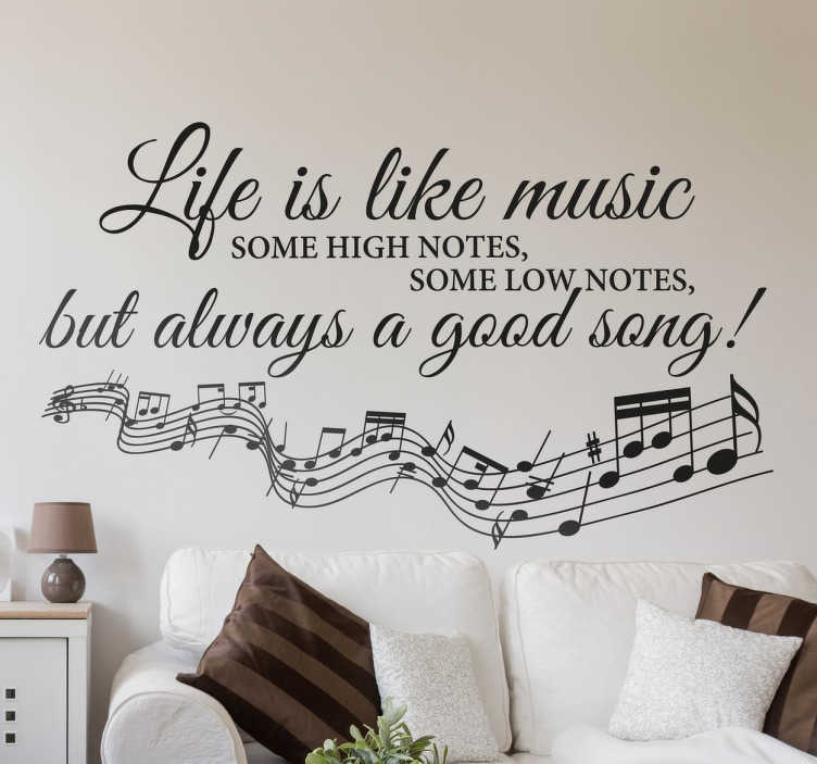 Life is Like Music Wall Quote Sticker TenStickers