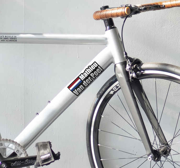 Fietssticker valg met naam - TenStickers