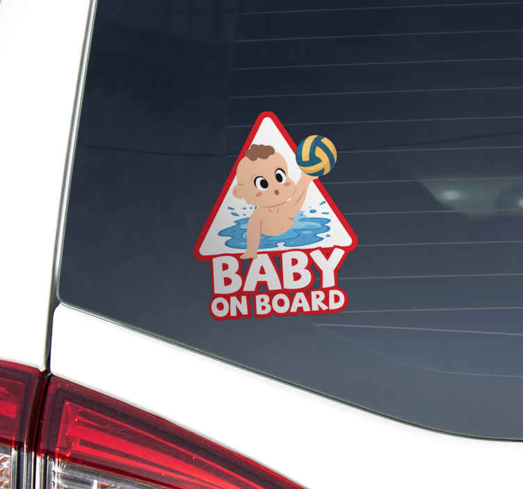Waterpolo on board baby on board car decal - TenStickers