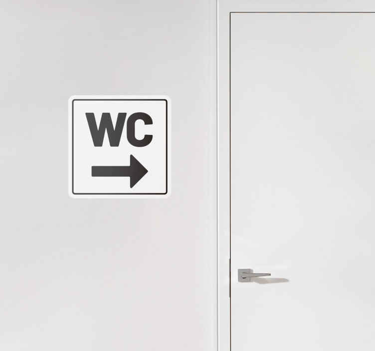 toiletsticker met pijl naar rechts - TenStickers
