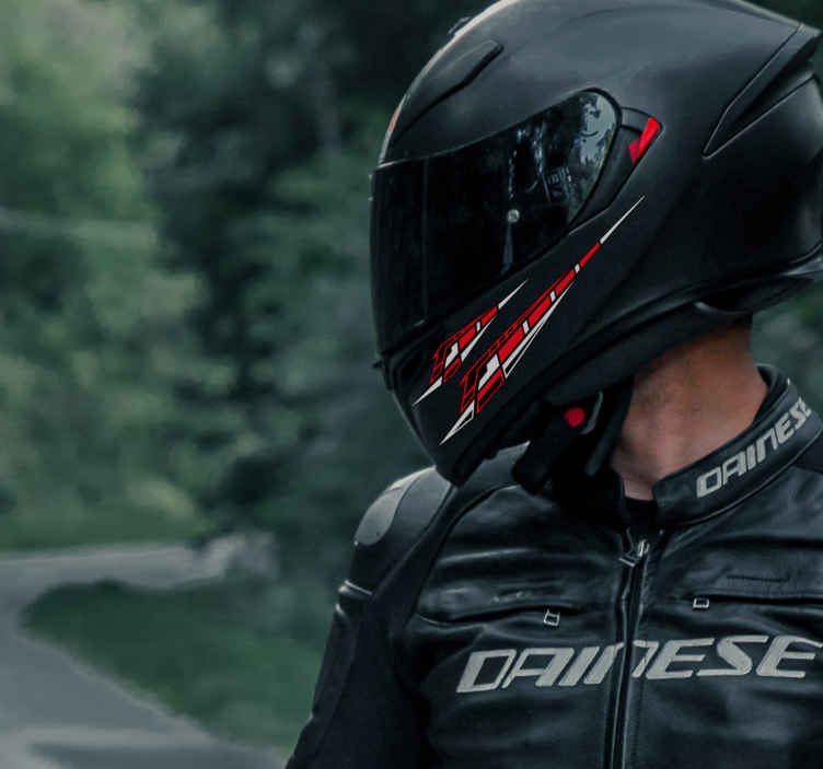 Helmet set line motorbike sticker - TenStickers