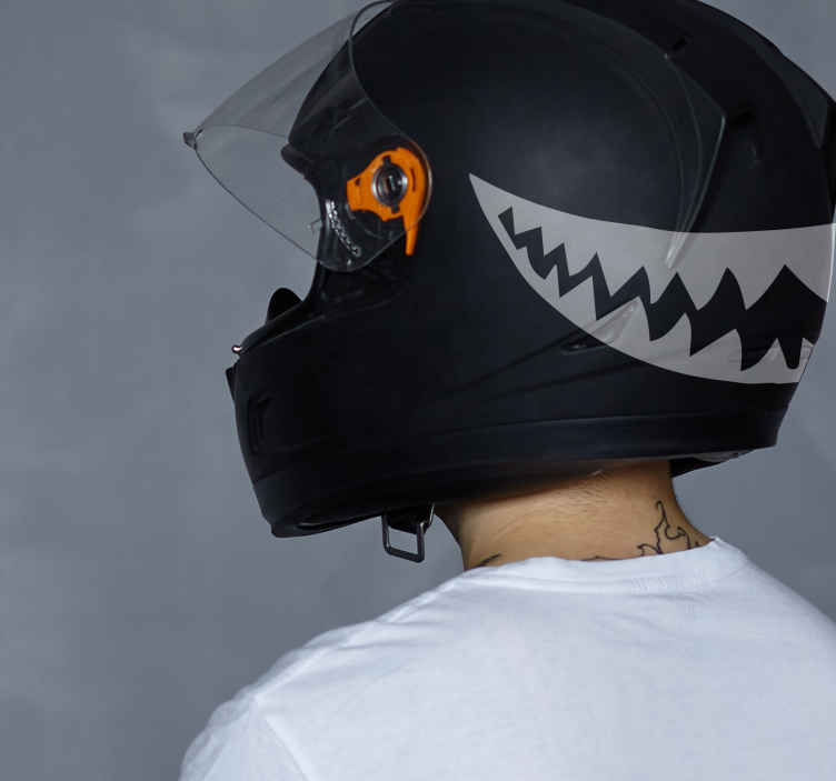 Spooky smile motorbike sticker - TenStickers