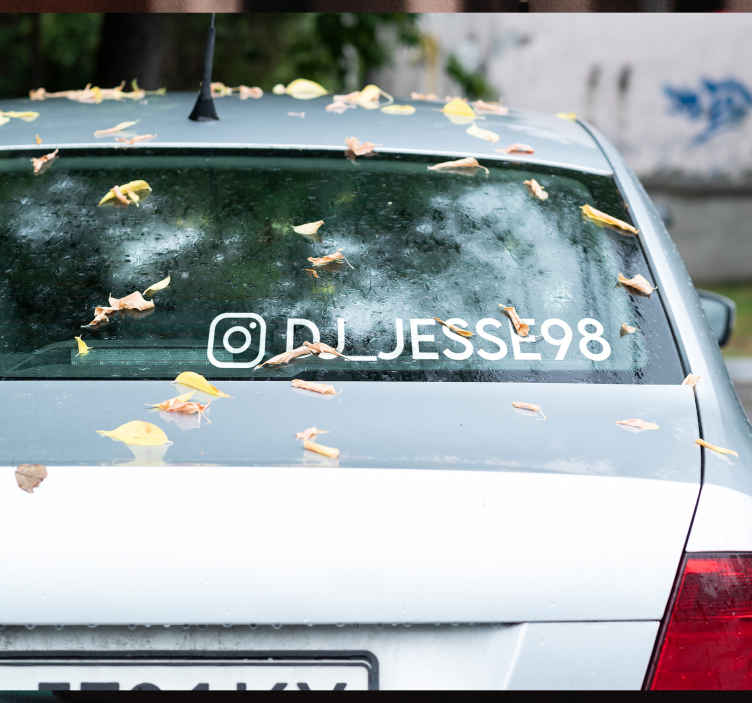 Gepersonaliseerde autosticker Instagram naam - TenStickers