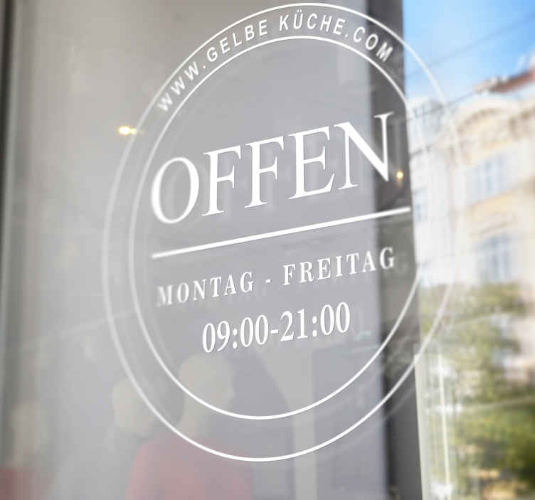 Schaufenster Aufkleber Stunden kreis - TenStickers