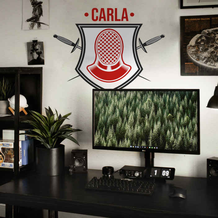 Vinilo deportes olímpicos escrima personalized - decoración habitación