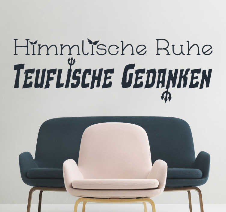 Wandtattoo Sprüche Himmlische Ruhe - Teuflische Gedanken - TenStickers