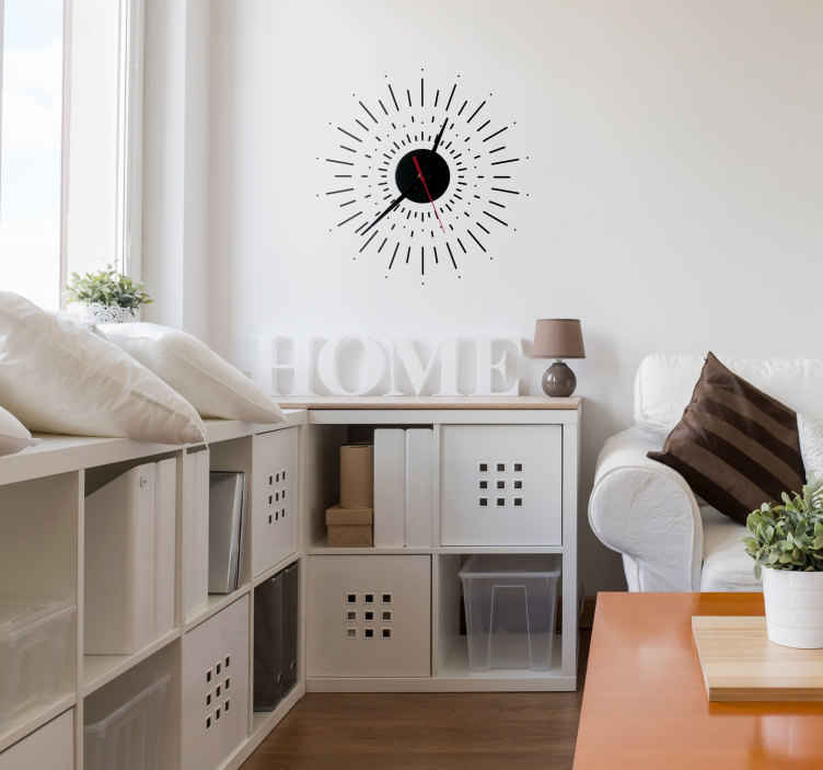 Starburst stick on wall clock TenStickers
