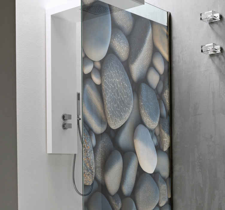 Vinilo decorativo formas mampara de ducha azulejos - TenVinilo