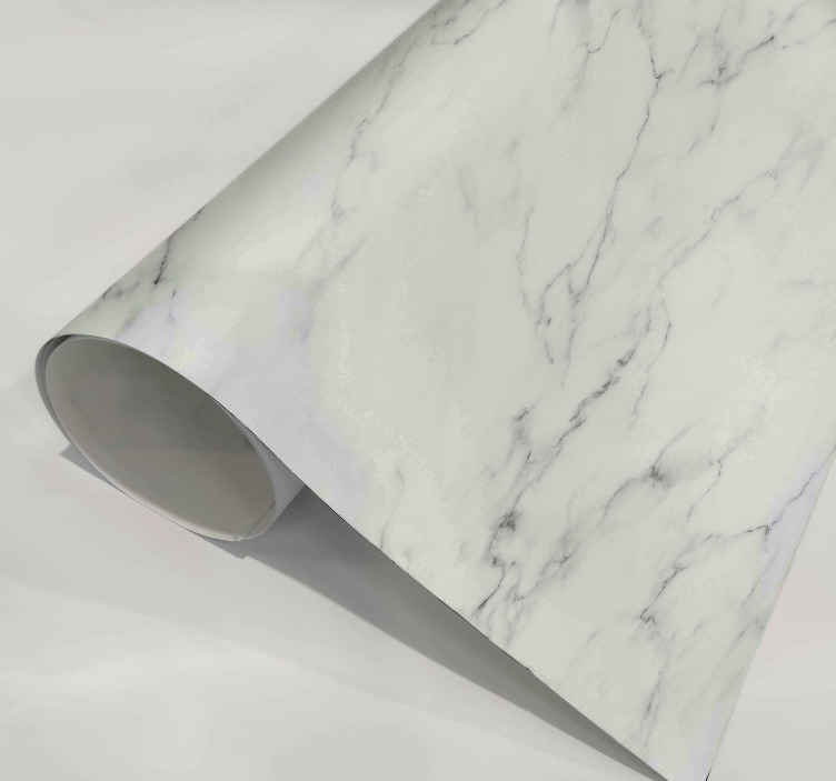 Adhésif meuble effet marbre blanc - TenStickers