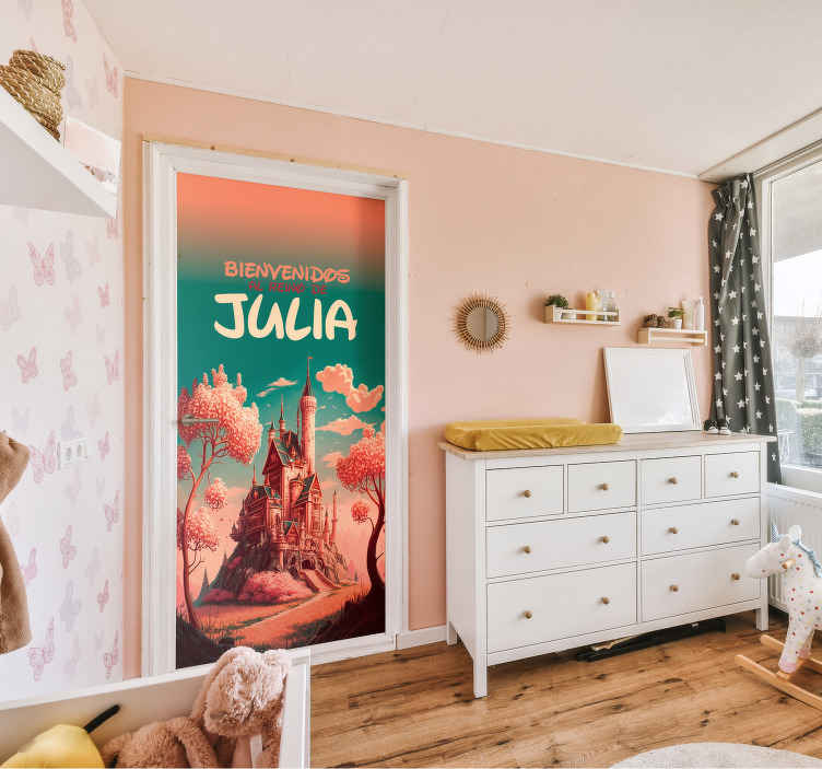 Vinilo decorativo para puerta reino personalizado - decoración en