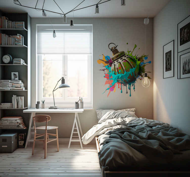 Paint splash granade urban wall decal - TenStickers