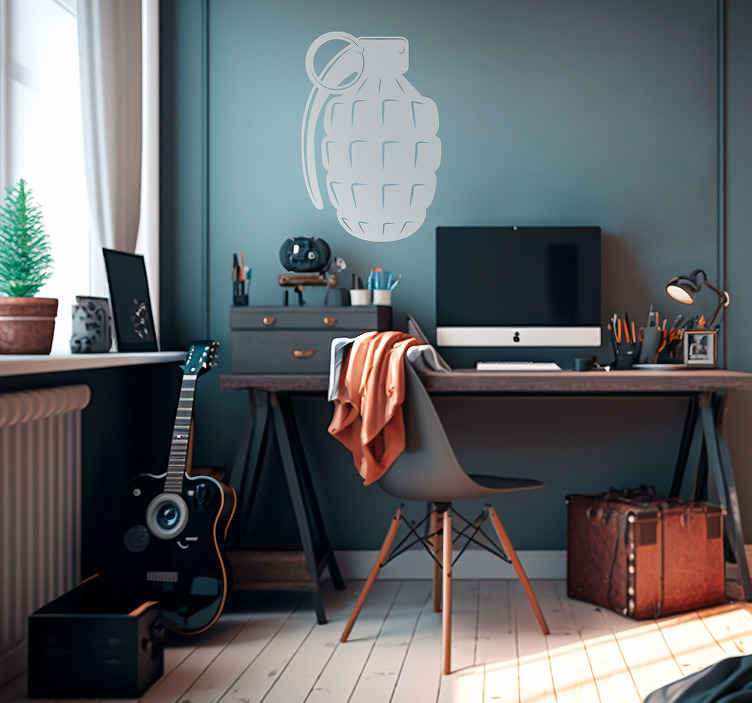 Granade silhouette urban wall decal TenStickers