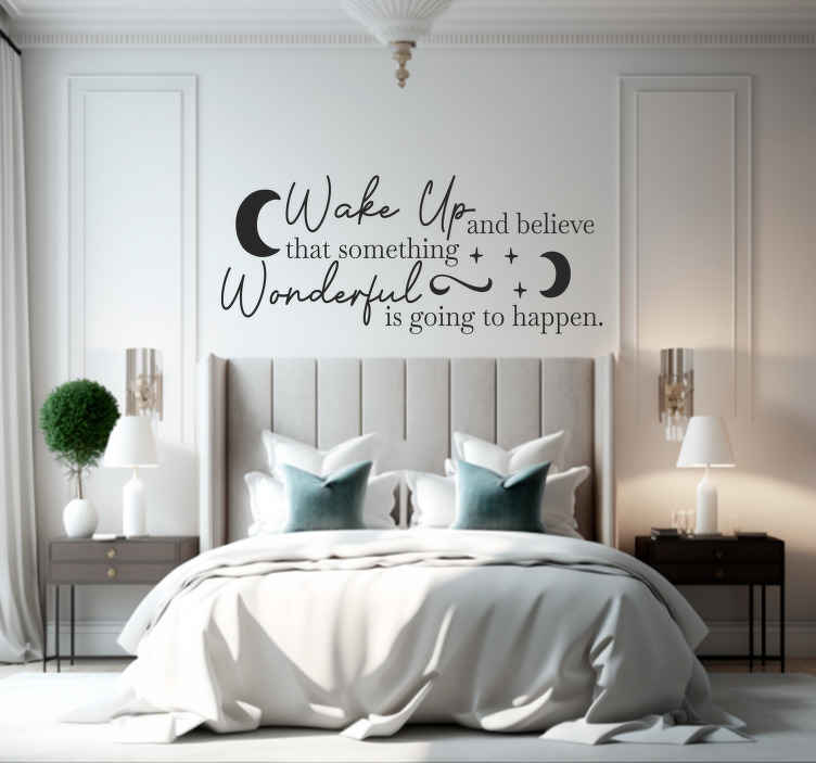 Wake Up Wonderful quote wall decal - TenStickers