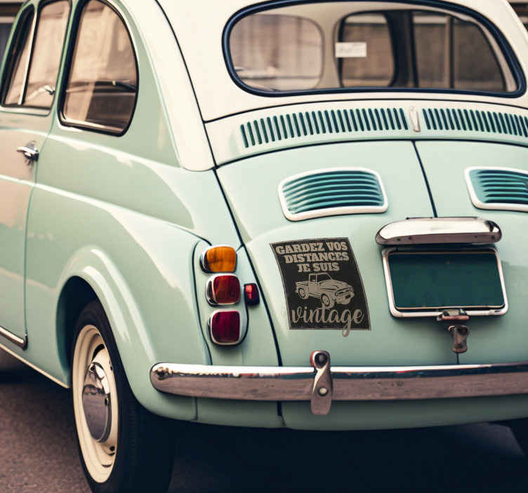 Autocollant voiture je suis vintage - TenStickers