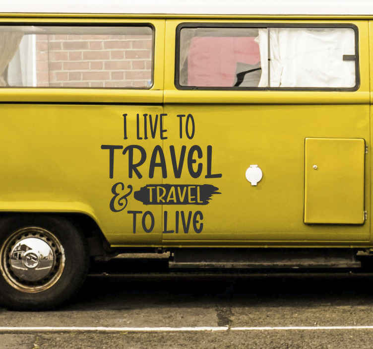 Vinilo decorativo para caravana Van life text - como decorar