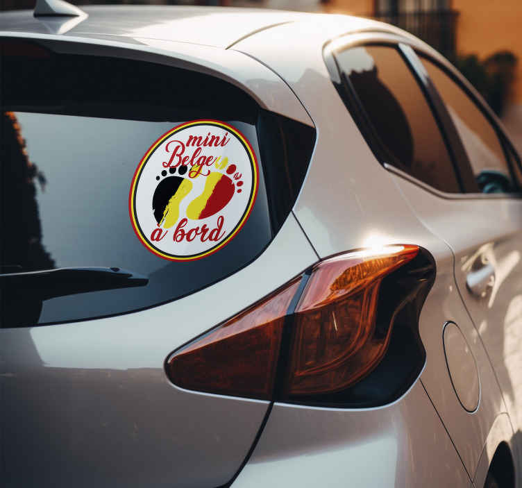 Autocollant voiture mini belge à bord - TenStickers