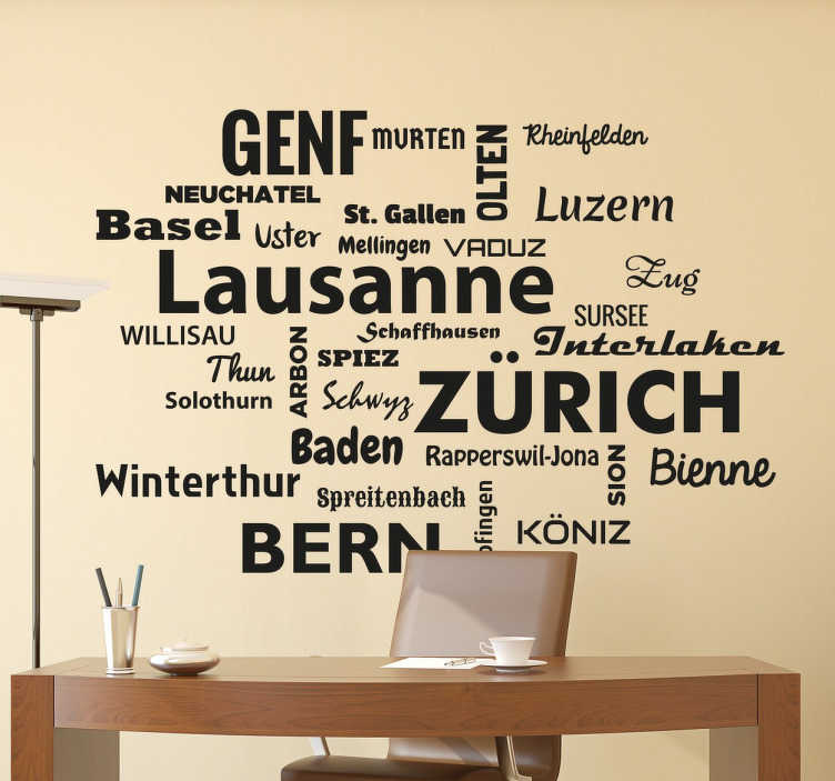 Sticker nom de villes Suisses