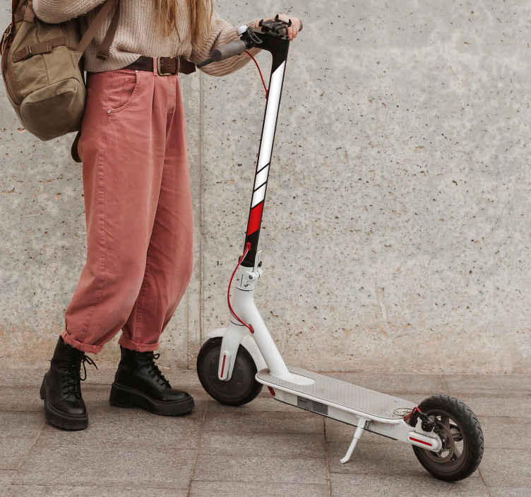 vil beslutte Cornwall låne White and red stripe scooter sticker - TenStickers